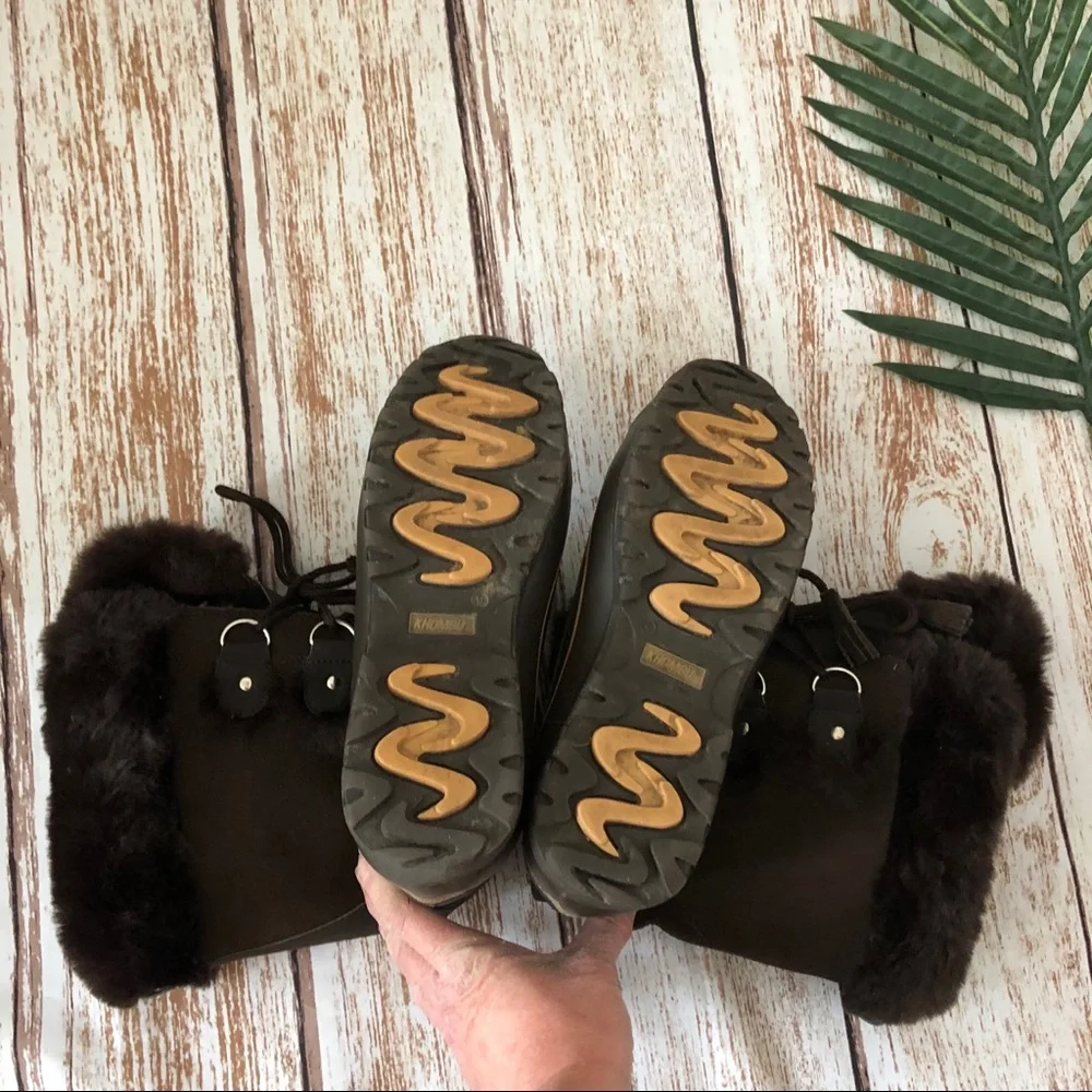 Khombu Brown Winter Snow Boots Size 9
